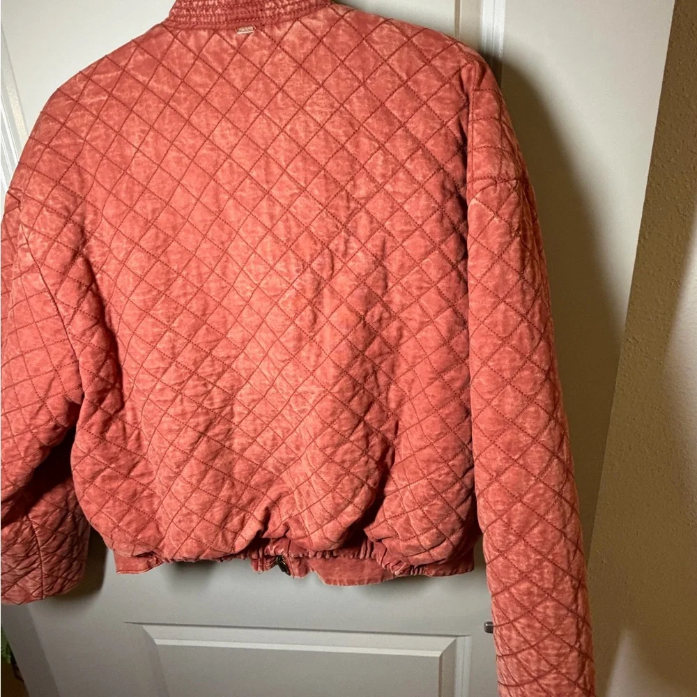 Free People SMALL Great Escape dolman jacket quilted reversible orange paisley - Picture 12 of 12